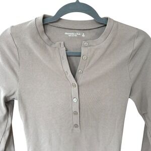 Abercrombie & Fitch Soft A&F Rib Henley Bodysuit Size M